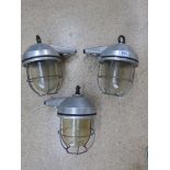 3 X INDUSTRIAL HANGING LIGHTS