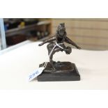 BRONZE FIGURE OF CHILDREN PLAYING LEAPFROG