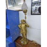 GILDED FIGURAL LAMP 100 CMS HIGH