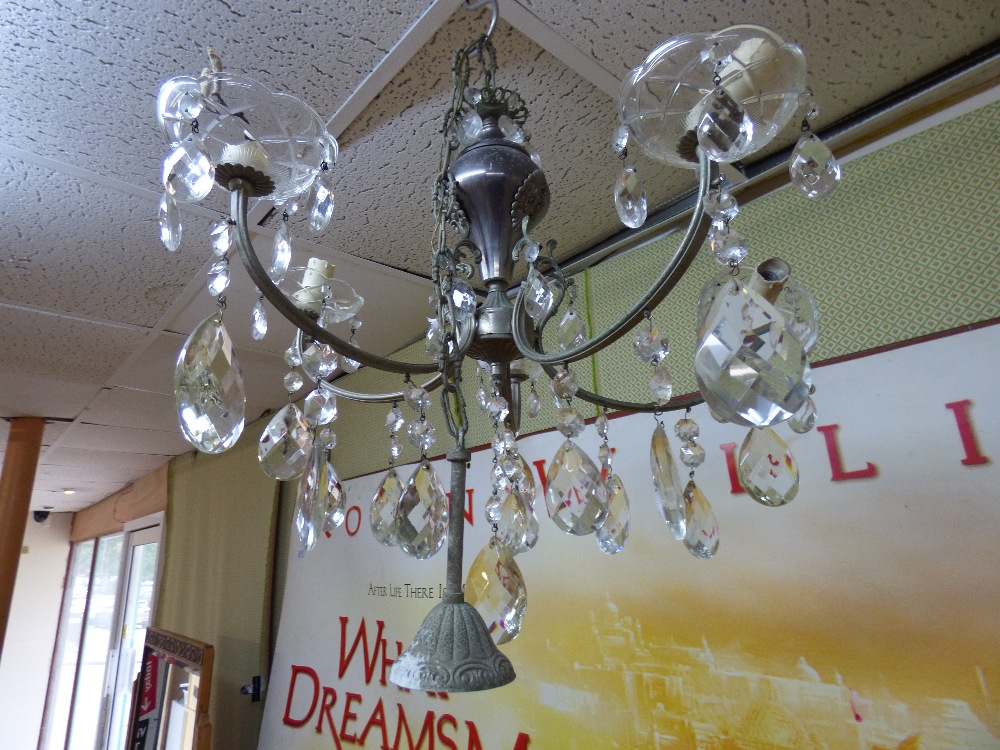 CHANDELIER WITH GLASS DROPS - Image 2 of 2