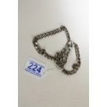 HEAVY SILVER CURB LINK NECKLACE MARKED 925. 78 GRAMS