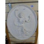 OVAL SHAPED CLASSICAL PLAQUE OF A DANCING MAIDEN