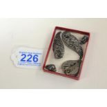 SILVER & MARCASITE CLIPS & EARRINGS