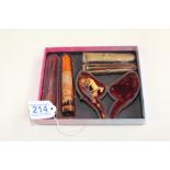MEERSHAM PIPE A/F, 2 X CIGARETTE HOLDERS, ONE WITH A 9 CT GOLD MOUNT ( ALL CASED)