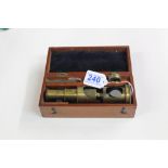 ANTIQUE MICROSCOPE & BOX