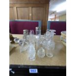 ASSORTED GLASS BOTTLES INCLUDING PERFUME