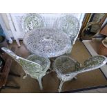 METAL ALUMINIUM GARDEN TABLE & 4 CHAIRS