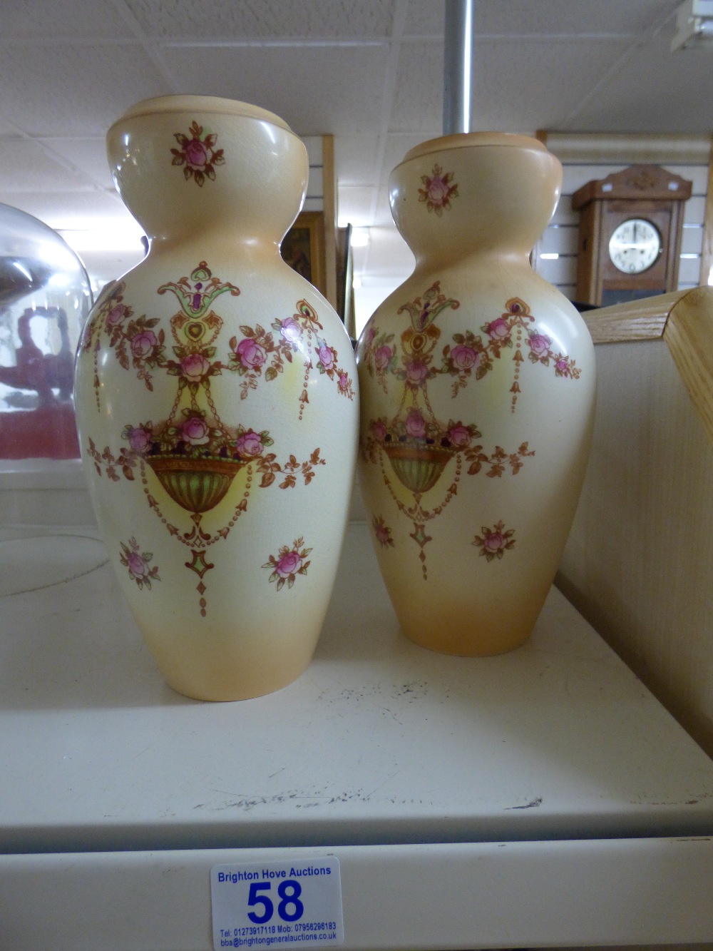 PAIR OF CROWN DEVON VASES