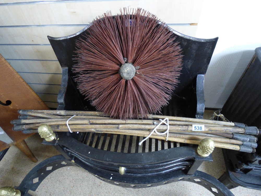 SET OF CHIMNEY SWEEPS BRUSHES AND RODS