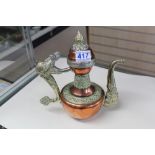 EASTERN COPPER & BRASS TEAPOT 25 CMS