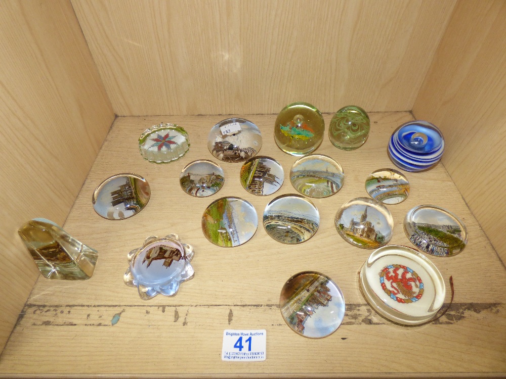 COLLECTION OF GLASS PAPERWEIGHTS