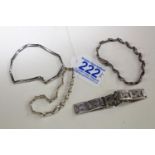 4 X SILVER BRACELETS MARKED 925