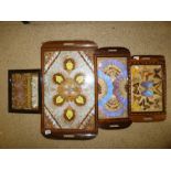 BUTTERFLY WING ART, 3 X TRAYS & 1 X LAST SUPPER PICTURE