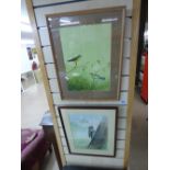 2 X WATERCOLOUR BIRD PAINTINGS, SIGNED P L DANGOL