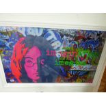 MIXED MEDIA JOHN LENNON IMAGINE PICTURE 68 X 108 CMS