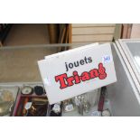 ILLUMINATED JOUETS TRI - ANG, FRENCH ADVERTISING DISPLAY SIGN 14 X 26 CMS A/F