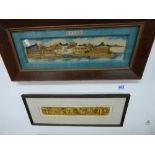 ORIENTAL CORK WORK PICTURE & SIGNED BILL CRIGHTON 'QUEEN OF HEARTS' PRINT