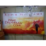 LARGE PLASTIC CINEMA ADVERTISING DOUBLE SIDED POSTER 'WHAT DREAMS MAY COME' WITH ROBIN WILLIAMS