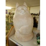 LARGE CERAMIC FIGURE OF A CAT