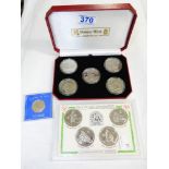 ISLE OF MAN COMMEMORATIVE SILVER PROOF CROWN SETS, FOR THE ANNIVERSARY OF THE T.T RACES & THE