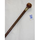 WALKING CANE WITH CARVED BALL HANDLE