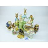 10 X ROYAL ALBERT & BESWICK BEATRIX POTTER FIGURES