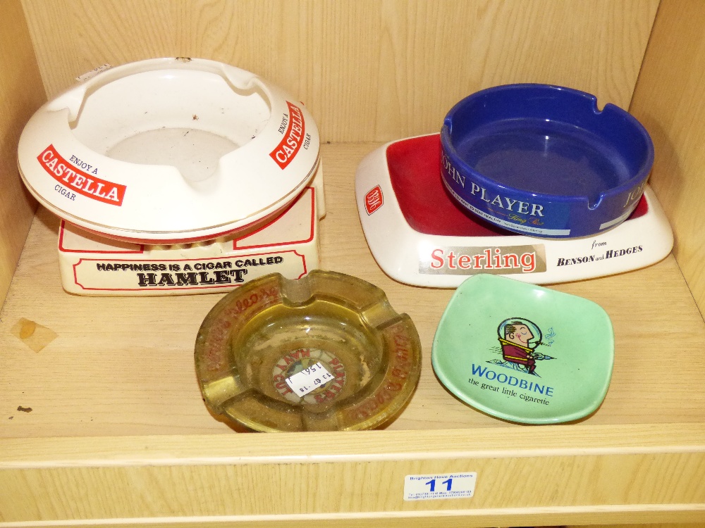 6 X VINTAGE ADVERTISING ASHTRAYS INCLUDING WOODBIN