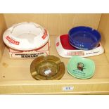 6 X VINTAGE ADVERTISING ASHTRAYS INCLUDING WOODBIN