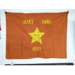 VIETNAM WAR ERA, NORTH VIETNAM ARMY VICTORY FLAG 72 X 55 CMS