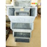 4 LARGE & 2 SMALLER GALVANISED STACKING BINS