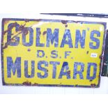 ENAMEL METAL ADVERTISING SIGN COLMANS D. S. F MUSTARD H 40CM X W 61CM