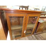MAHOGANY BOOKCASE WITH 2 OVER 2 CUPBOARD 232 X 134 CMS