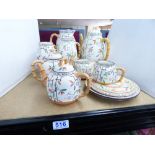 QUANTITY OF ORIENTAL STYLE JUGS, TEA & COFFEE POTS & PLATES