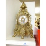 LARGE BRASS MANTEL CLOCK