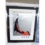 FRAMED & GLAZED ERTE 1978 EXHIBITON POSTER H 85CM X W 69CM