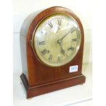 LATE 19th CENTURY MAHOGANY DOME TOP MANTEL CLOCK 30 CMS