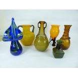 QUANTITY OF VINTAGE STUDIO GLASS VASES