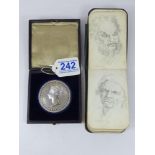 VICTORIAN NATIONAL MEDAL FOR SUCCESS IN ART, AWARDED TO CHARLES. R. LENTHALL 1867 + HIS SMALL SKETCH