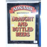 ADNAMS, SOUTHWALD, ENAMEL, METAL ADVERTISING SIGN. 'DRAUGHT & BOTTLE BEER' H 43CM X W 33CM