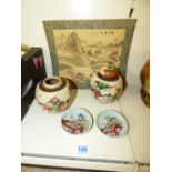 ORIENTAL GINGER JARS, PIN TRAYS & ARTWORK