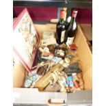 MIXED BOX INCLUDING WINE,BRASS & METAL ITEMS