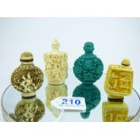 4 X ORIENTAL SNUFF BOTTLES