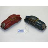 2 X VINTAGE D R P TIN PLATE CLOCKWORK CARS