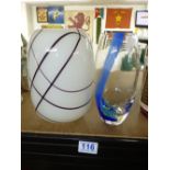 2 X GLASS VASES