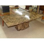 MARBLE PEDESTAL COFFEE TABLE