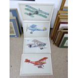 SET OF 4 MID CENTURY BATTERSBY AIRCRAFT PRINTS