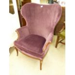 PURPLE WINGBACK CHAIR