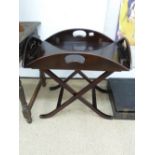 MAHOGANY BUTLERS TRAY WITH STAND