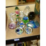 QUANTITY OF GLASS PAPERWEIGHTS