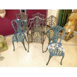 SET OF 4 + 2 METAL GARDEN CHAIRS